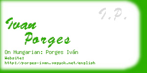 ivan porges business card
