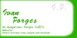 ivan porges business card